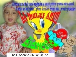 La multi ani BIANCUTA!!!!! - A trecut un an de cand mami ti-a auzit pentru - Cufarul cu subiecte